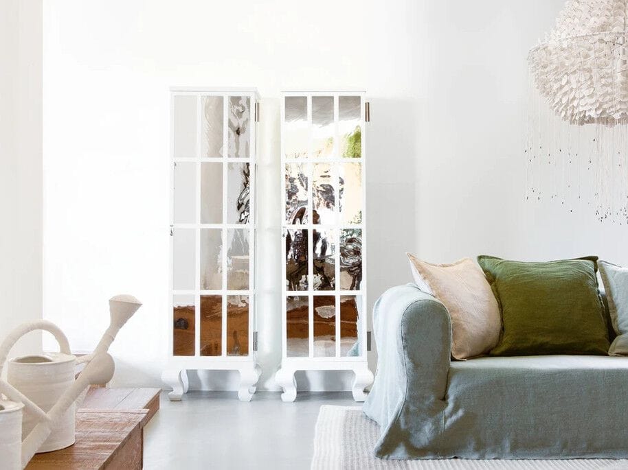 Деревянный и стеклянный шкаф с распашными дверцами Lando BROOKLYN ARCH-00062496 - Вид №1