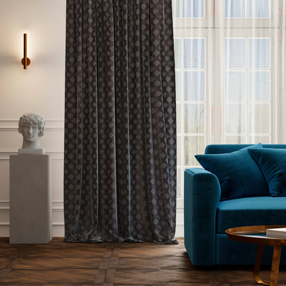 Штора на ленте «Шарм» 160х260 см полиэстер цвет сиреневый AMORE MIO STLM-2008800