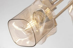 Светильник подвесной с 8 стеклянными плафонами матовое золото Isabella FR5095CL-08G FREYA MODERN 00-3957018 Золото