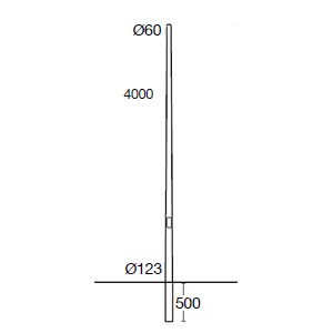 Conical column Ø60 4m Ghidini Столбы освещения .05 Темно-Cерый (Матовый) 