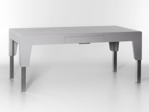 Прямоугольный кожаный стол с ящиками