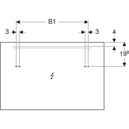 GEBERIT 500.585.00.1 Зеркало с подсветкой Option Basic, подсветка сверху  - Вид №3
