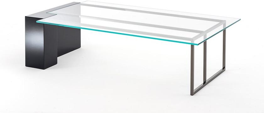 OAK Низкий журнальный столик из дерева и стекла Milano collection Sc5046-pv - Вид №2