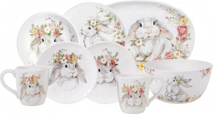 10655245 Certified International Сервиз чайно-столовый Certified Int. Милый кролик на 4 персоны 18 предметов, керамика Керамика