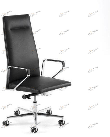 Spiegels 5-спицевое вращающееся кожаное офисное кресло с подлокотниками .pilot s Ps100