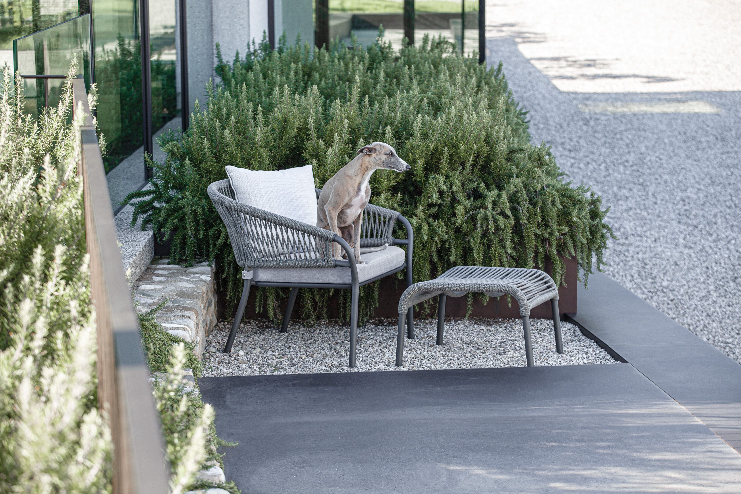 Алюминиевая и веревочная прямоугольная Садовая подставка для ног Atmosphera Pleasure .25 ARCH-00150498 - Вид №1