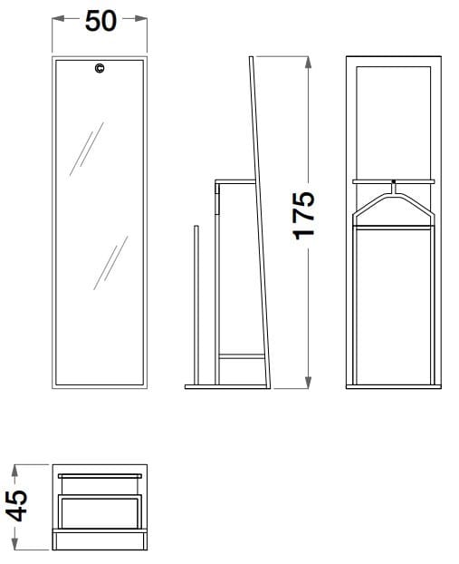 Прямоугольное металлическое зеркало с полкой CPRN HOMOOD Шестое чувство ARCH-00141722 - Вид №2