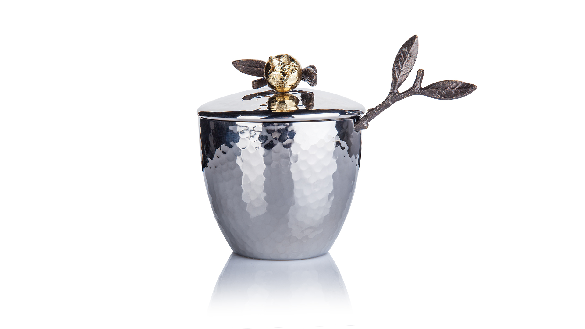 10612950 Michael Aram Сахарница с ложкой Michael Aram Гранат 11см, сталь нержавеющая Сталь нержавеющая  - Вид №1