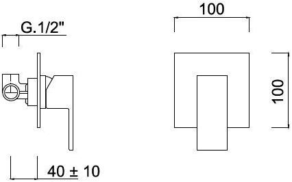 Rubinetteria Giulini Смеситель для душа, однорычажный, с тарелкой Pablolux F9815 - Вид №1