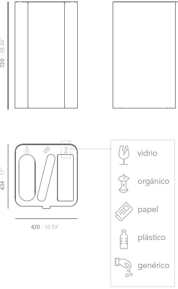 Systemtronic Мусорный ящик из оцинкованной стали для раздельного сбора мусора Drop sun-id-1382103 - Вид №5
