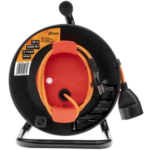 Удлинитель на катушке Duwi 1 розетка без заземления 20 м 2200 Вт цвет оранжевый