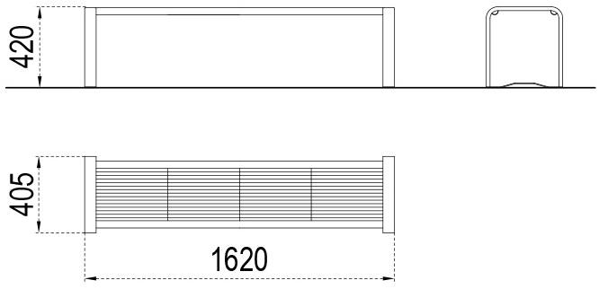 City Design Скамья из оцинкованной стали без спинки Ethos Ethos p - Вид №1