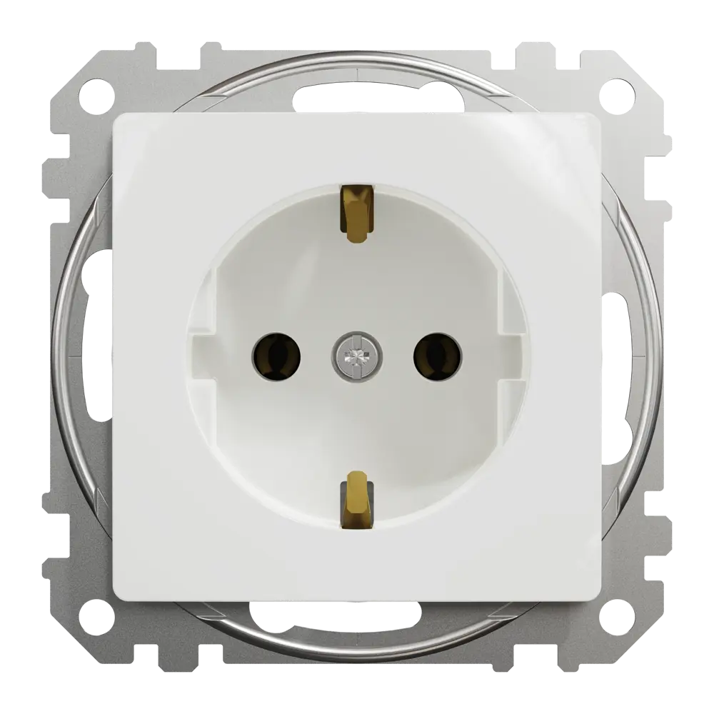 Розетка встраиваемая Systeme Electric Sedna Design с заземлением, цвет белый 84826970 STLM-2188847