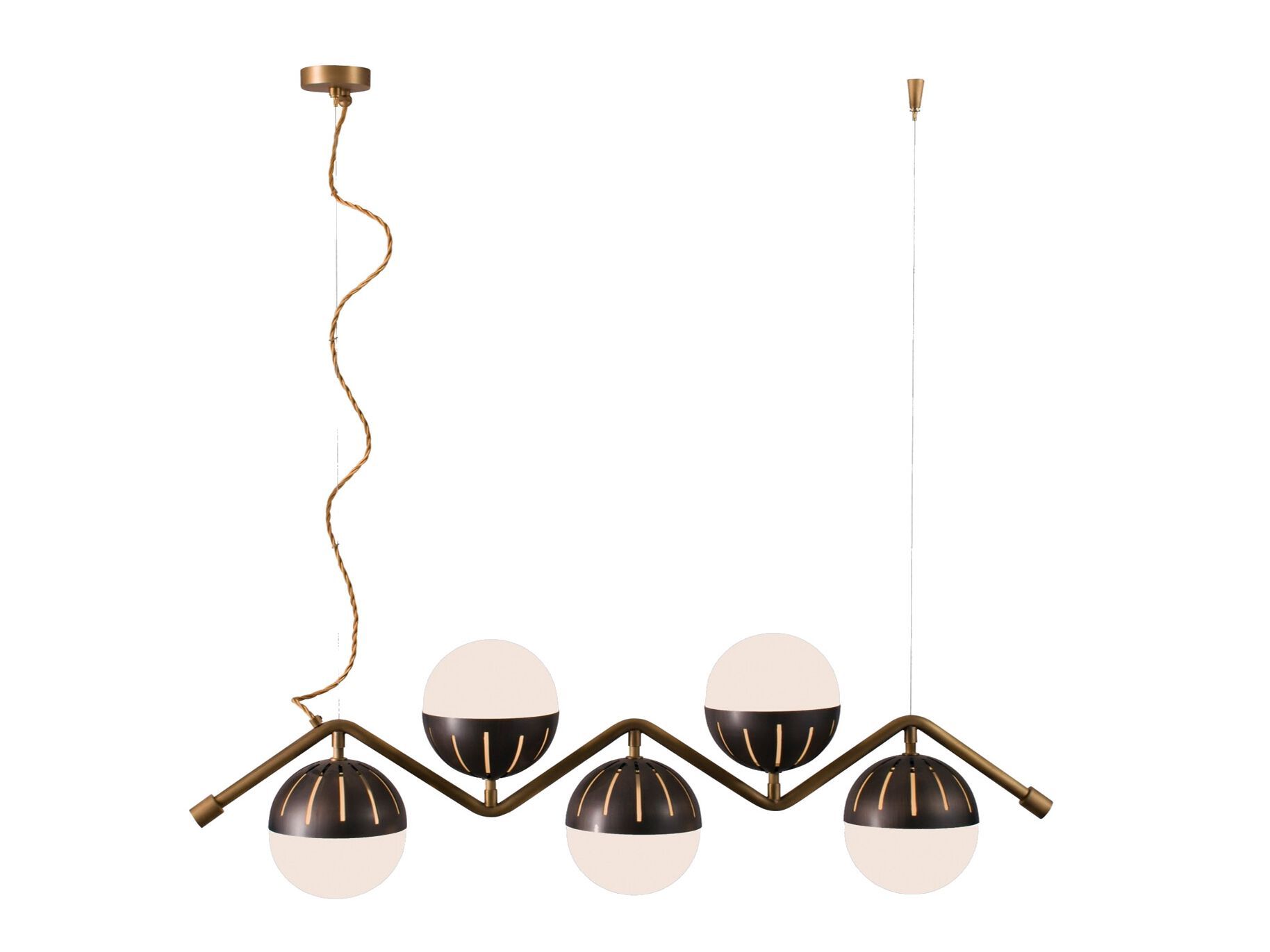 Светодиодный подвесной светильник из латуни и стекла Lampex Italiana Selene ARCH-00119376