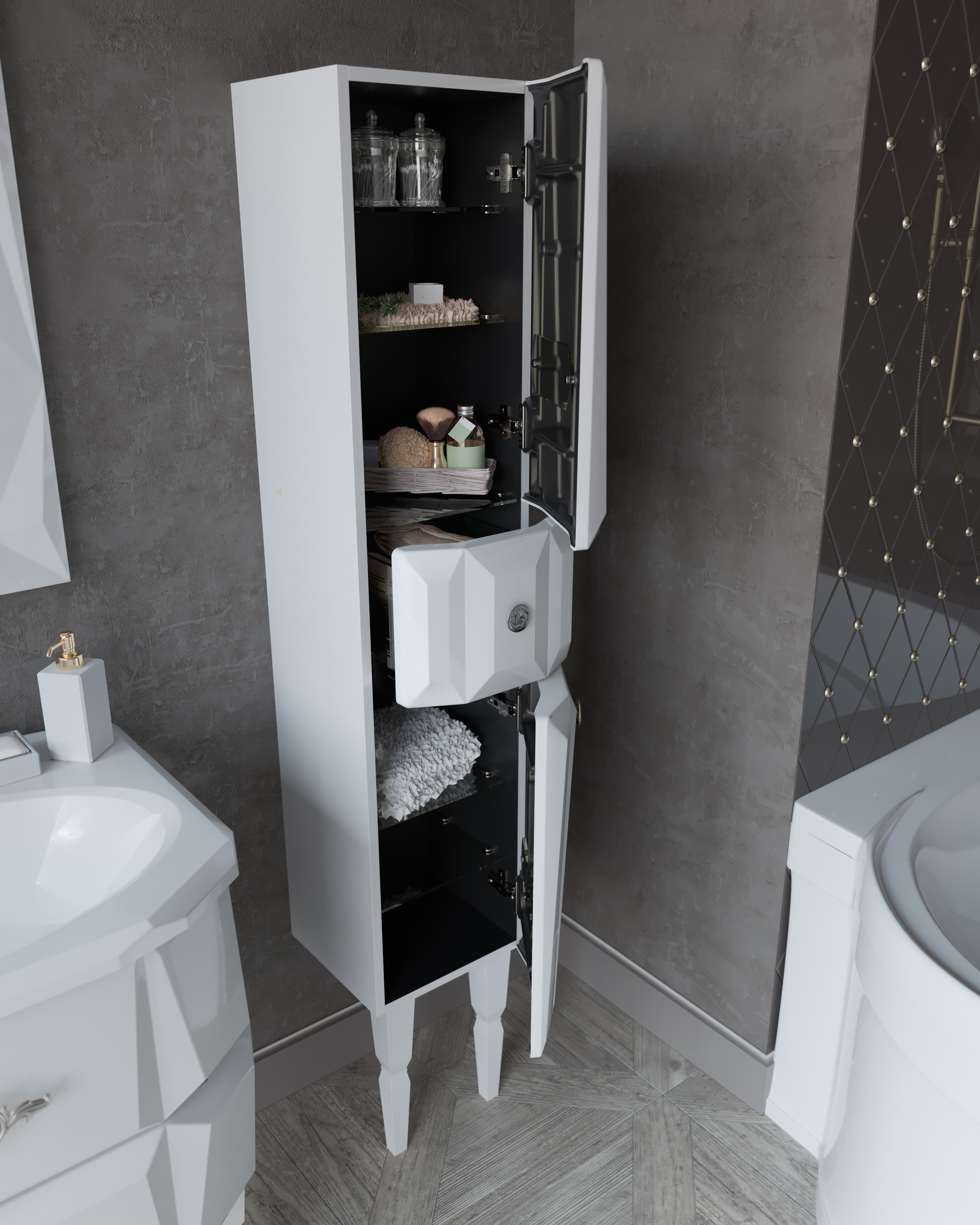 У51082 Шкаф - Пенал Brilliant 30П, 2д, 1я, White L 1 Marka Brilliant  - Вид №1