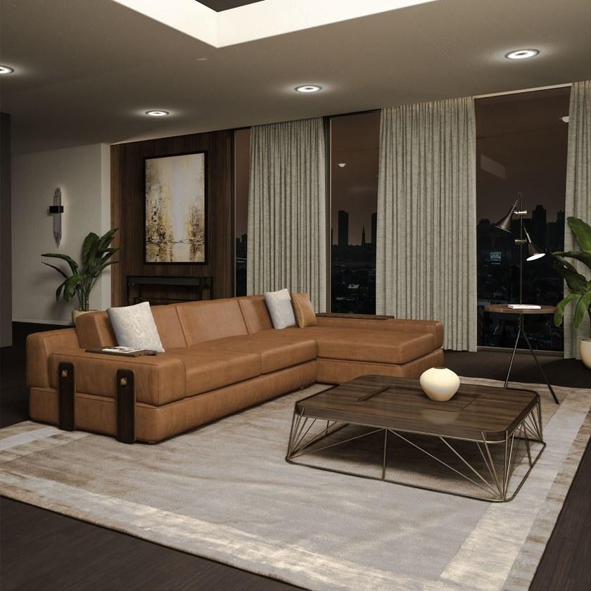 Porustudio 3-х местный кожаный диван с шезлонгом sun-id-1489217 - Вид №4