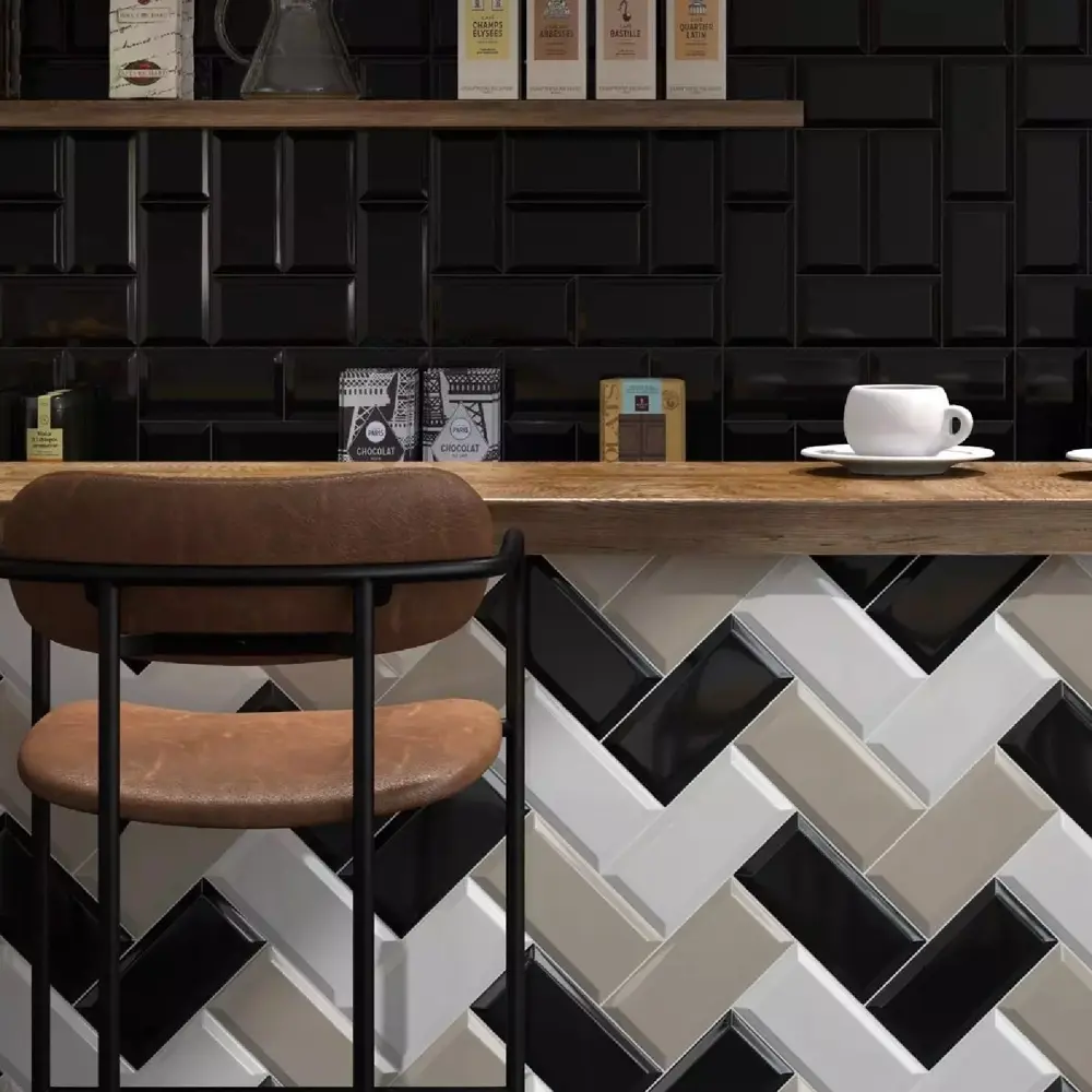 Kerama Marazzi Бланше — глянцевая черная плитка для интерьера 86360065 STLM-0068069