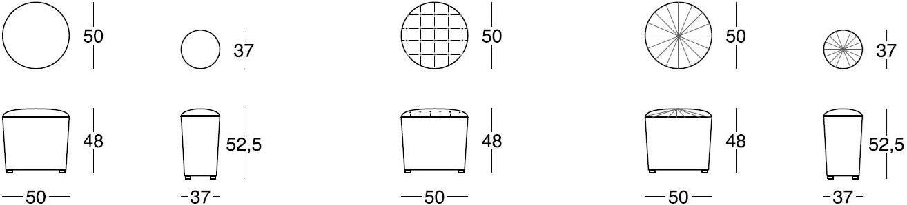 Longhi Круглый пуф из ткани Loveluxe 2014 – royal collection X 403 - Вид №3