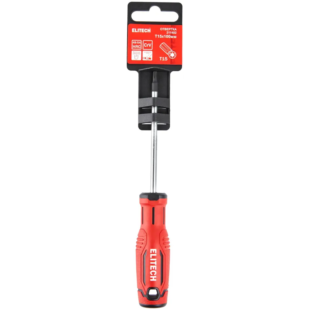 Отвертка Torx Elitech 211402 T15x100 мм с магнитным наконечником 89407141 STLM-1574443 - Вид №5