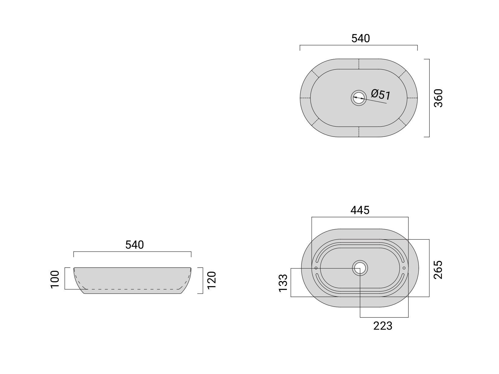 Овальная столешница Domus Falerii размер ARCH-00094969 - Вид №3