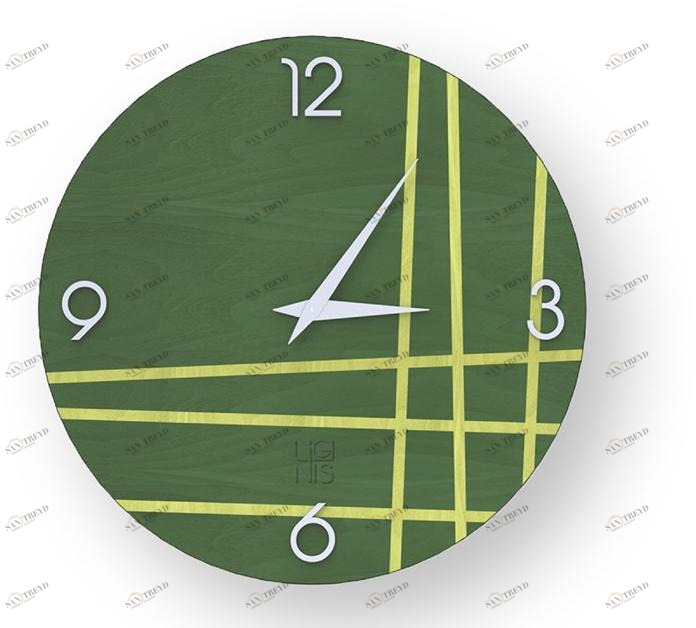 LIGNIS® Настенные часы из инкрустированного дерева Dolcevita lines 10.108