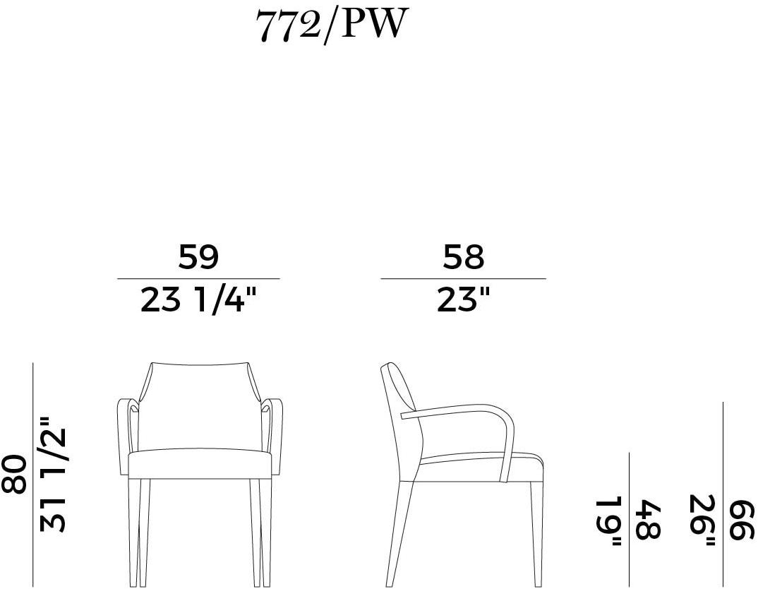 Potocco Стул с обивкой и подлокотниками Slice 772/pi - Вид №5