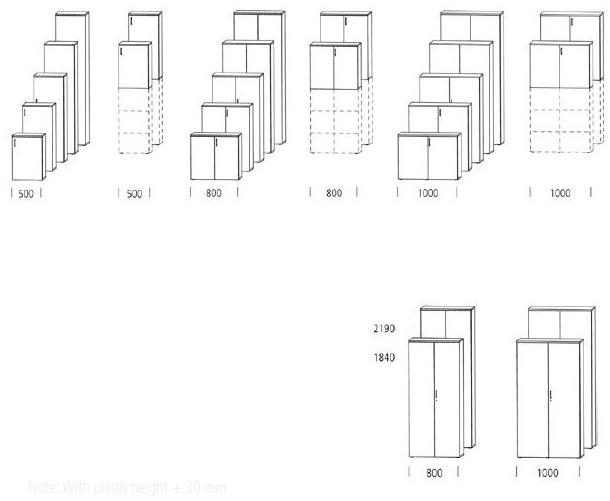 Wiesner-Hager Высокий офисный шкаф с распашными дверцами с замком Float_fx sun-id-1391597 - Вид №5