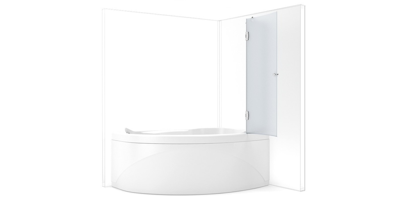 174016 Душевое ограждения на борт вынны Aquanet Россия AQ2 - Вид №2