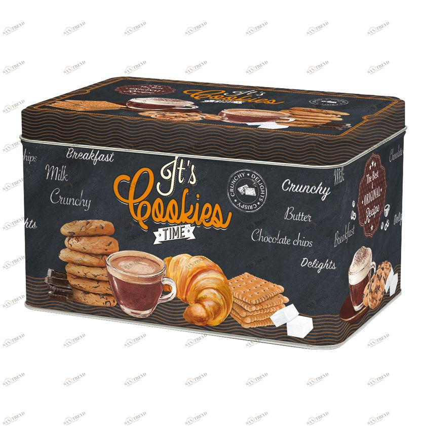 Банка металлическая для конфет 22х14х13 см коричневая Easy Life EASY LIFE ВРЕМЯ КОФЕ 00-3946439 Коричневый 