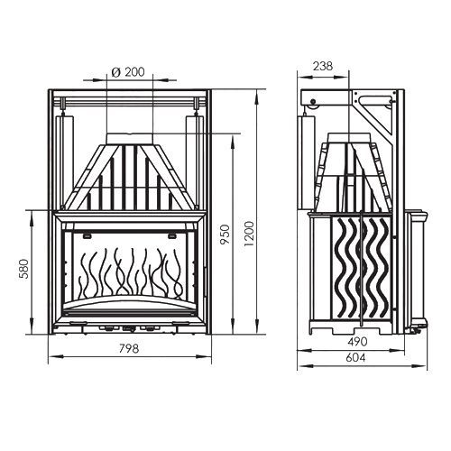 Каминная топка Мета Панорама 800 П 1495 - Вид №1