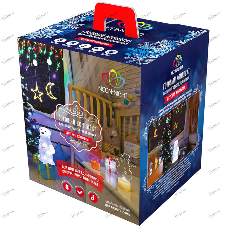 Новогодний набор для украшения комнаты "Детская" белая гирлянда SUPERNW ГИРЛЯНДЫ, ГИРЛЯНДЫ И ОСВЕЩЕНИЕ 099197 Белый 