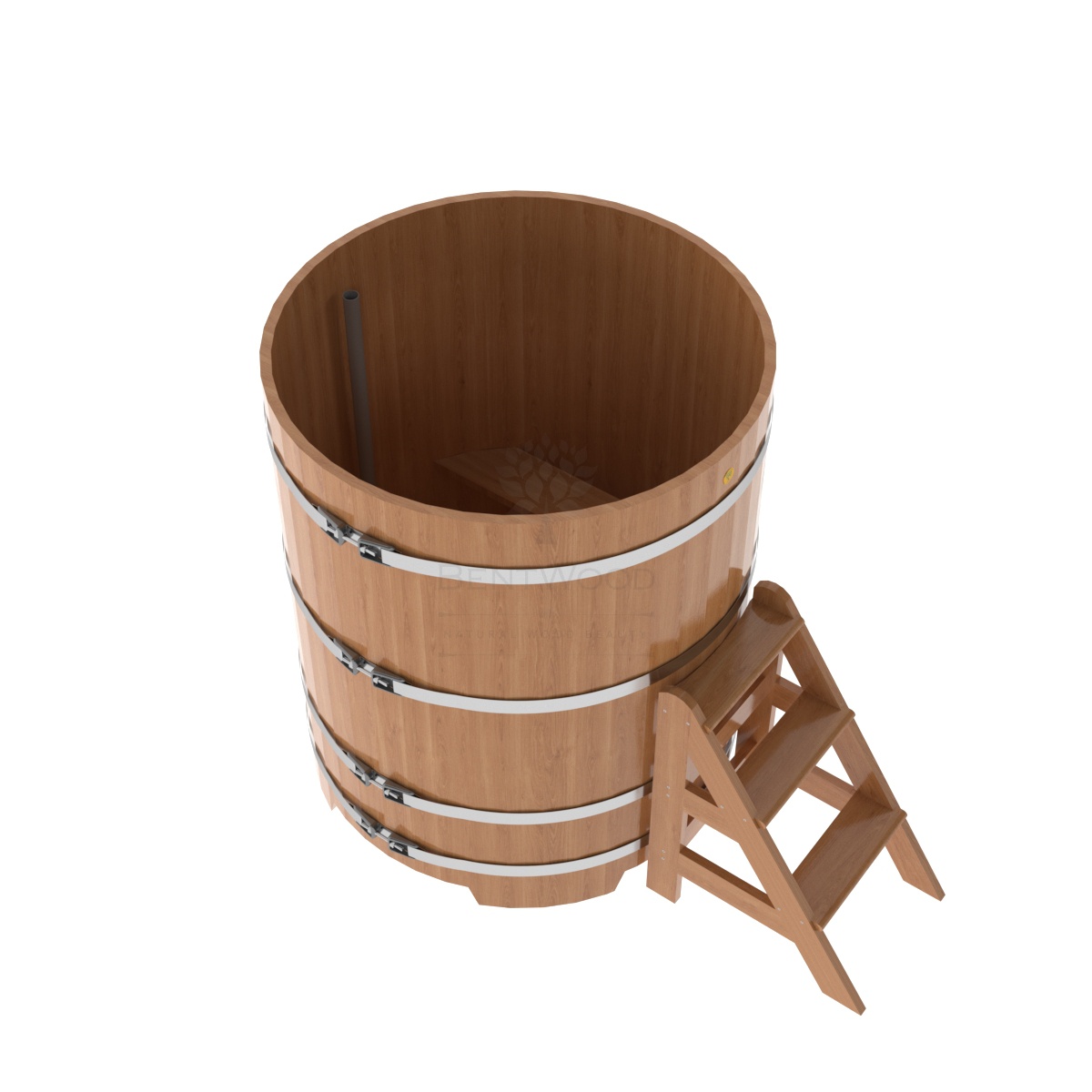 1287 Купель круглая из дуба d=1,17х1,4 натуральная Alyarus  - Вид №1