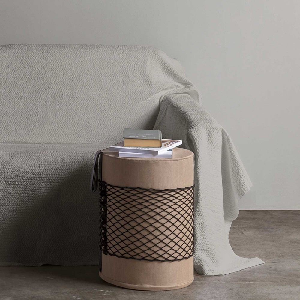 EVRLWBTMNREVER Life Design Дизайнерский табурет с ручкой - Roll Roll Сиденье: меланжевый цвет серо-голубой, ручка: черная - Вид №3