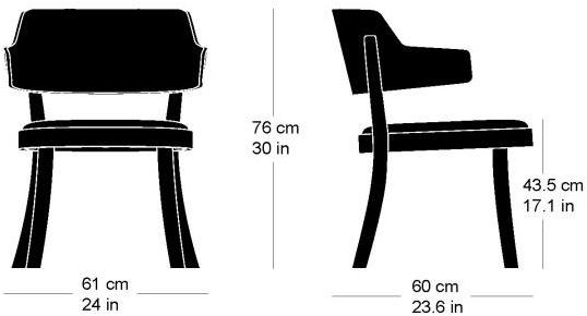 horgenglarus Стул из массива дерева с подлокотниками Seley 1-423  - Вид №5