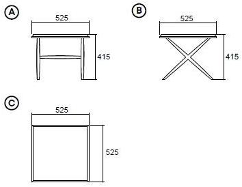 Enza Home Низкий квадратный деревянный журнальный столик Elegante sun-id-1504303 - Вид №3
