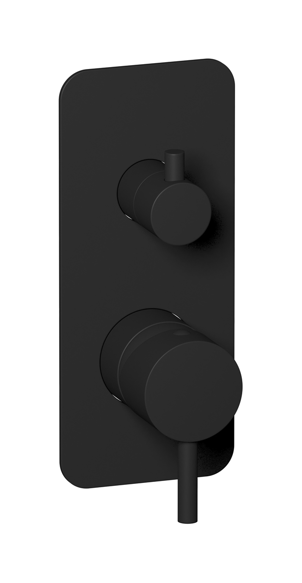 Внешние части встроенного в стену смесителя на 3 потребителя WE ARE IB mt312np Matt Black MilanoTorino 