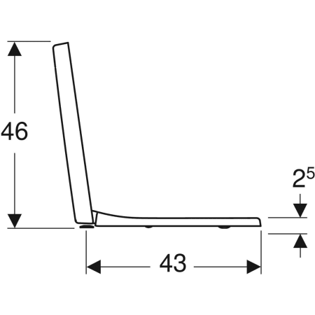 572180000 Сиденье для унитаза Geberit Renova Plan прямоугольное исполнение, крепление сверху Geberit  - Вид №4
