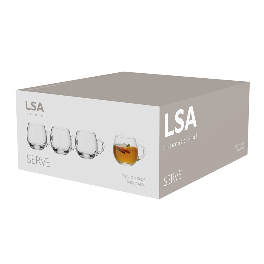 Набор из 4 чашек для пунша 300 мл Serve LSA INTERNATIONAL ДИЗАЙНЕРСКИЕ 00-3863285 Прозрачный  - Вид №4