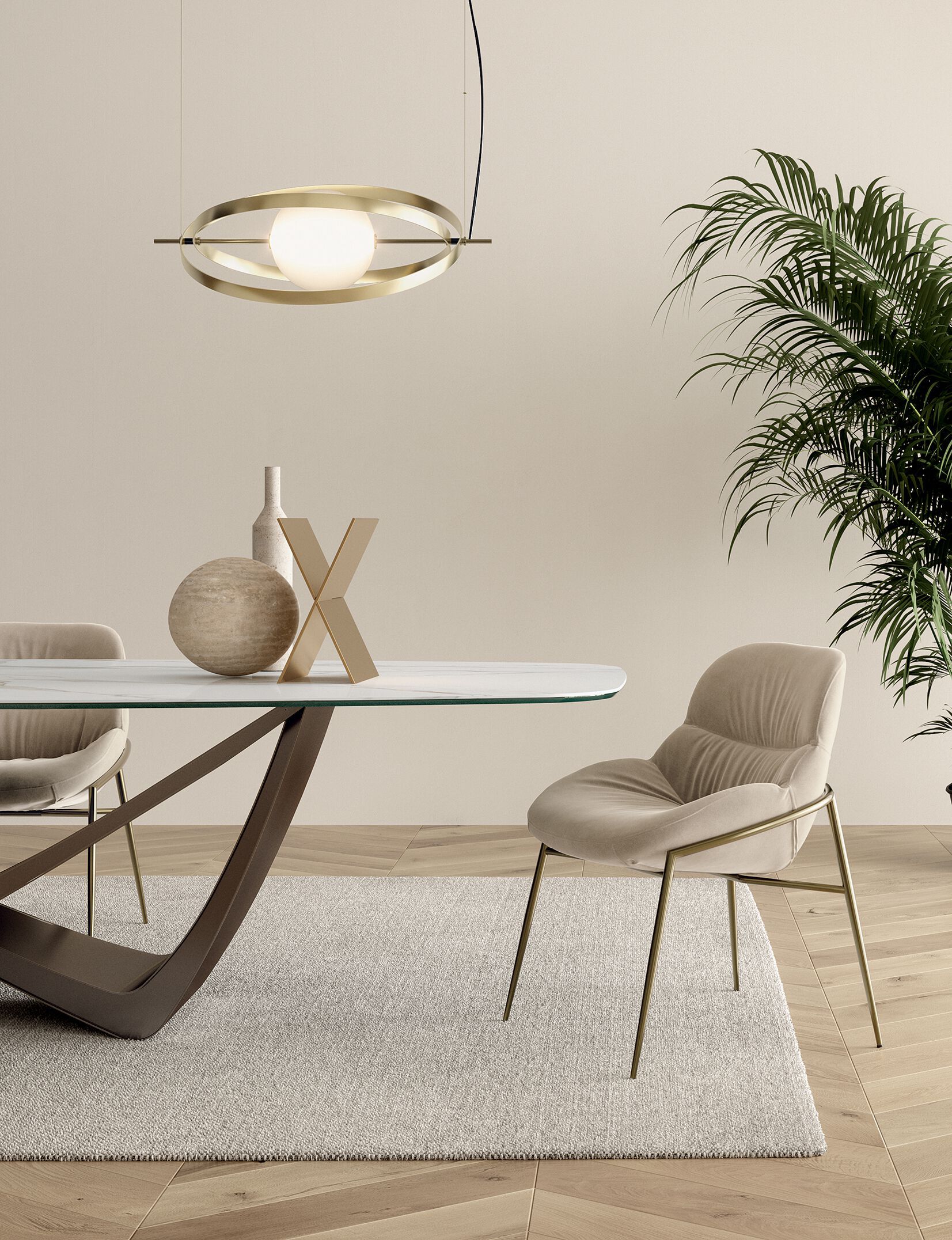 Подвесной светильник из стали и стекла Bontempi Casa Papillon ARCH-00099818 - Вид №2