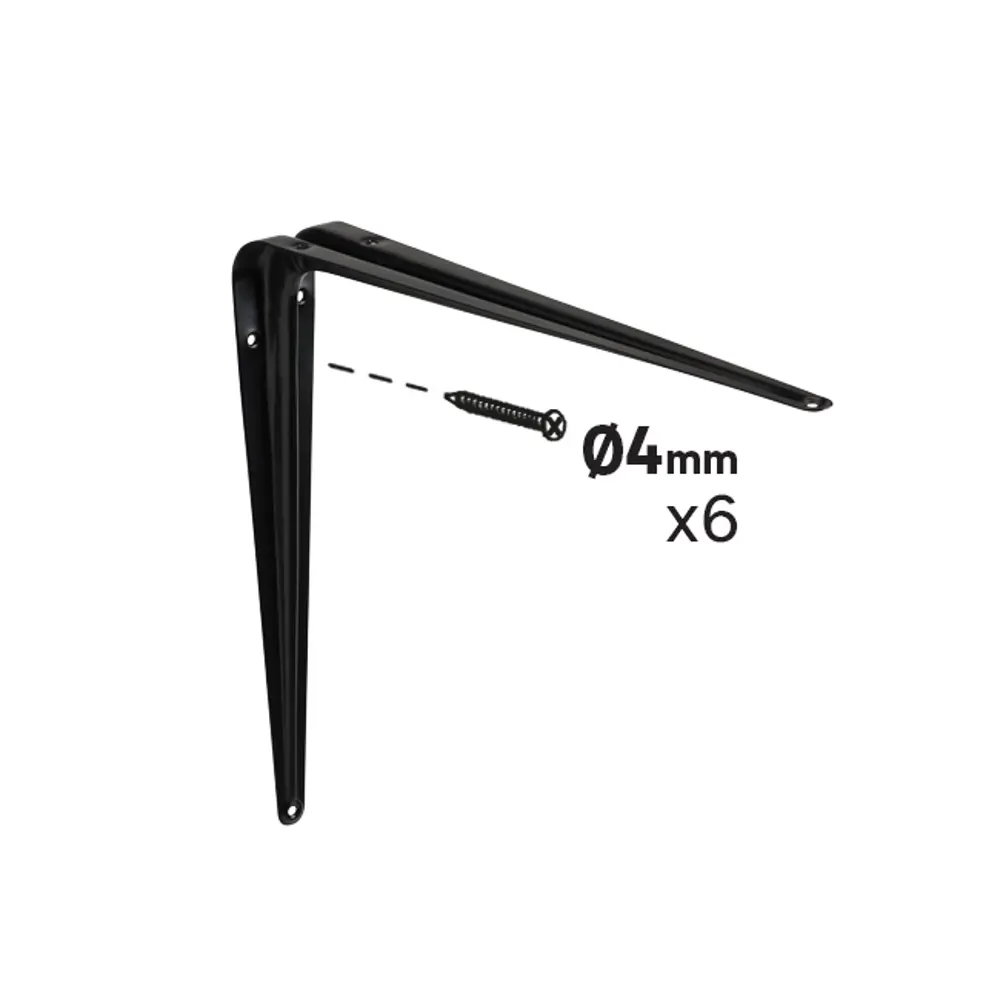 Утилитарный кронштейн Normo 30x35 см нагрузка до 23 кг цвет черный 89438015 STLM-2080673 Santreyd  - Вид №4