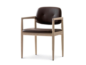 Кожаный мягкий стул с каркасом из ясеня