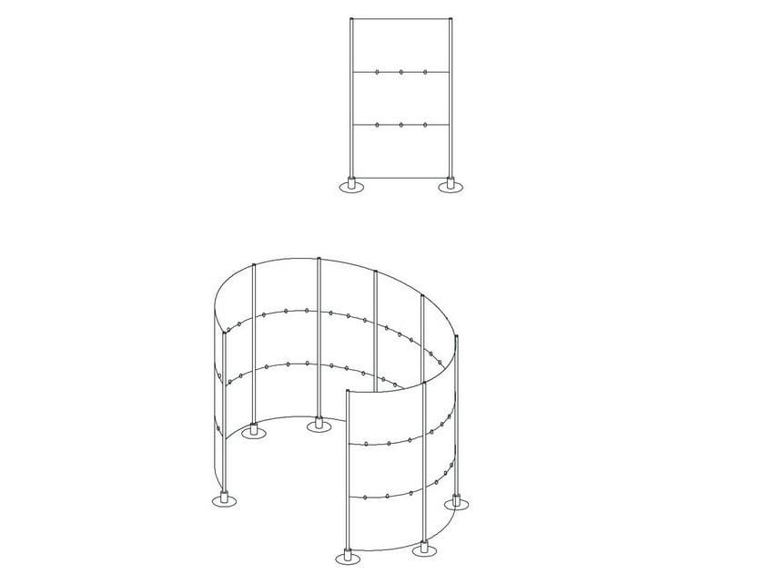 Отдельно стоящая офисная перегородка из алюминия и ПВХ Slalom СИСТЕМА ПЕРЕГОРОДОК ARCH-00037362 - Вид №13