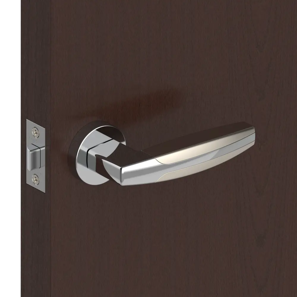 Ручка дверная Armadillo Arc URB2 без запирания ЦАМ гальваническое покрытие цвет матовый никель/хром STLM-2132074 - Вид №5