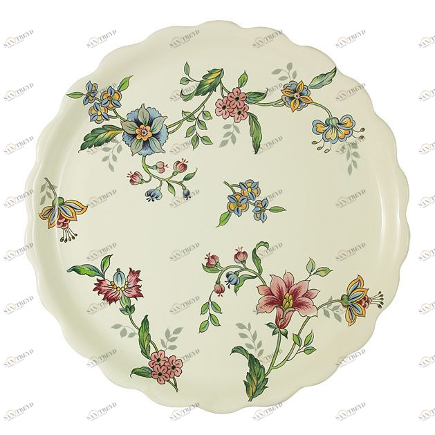 Тарелка керамическая белая с цветами обеденная "Прованс" NUOVA CER ПРОВАНС 00-3946743 Белый
