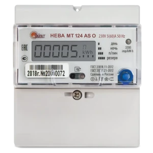 Счётчик электроэнергии Нева МТ 124 ASO 5(60)А, однофазный