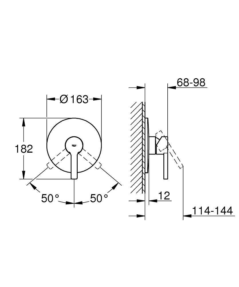 19296000 Внешняя часть смесителя для душа Grohe Lineare хром - Вид №1