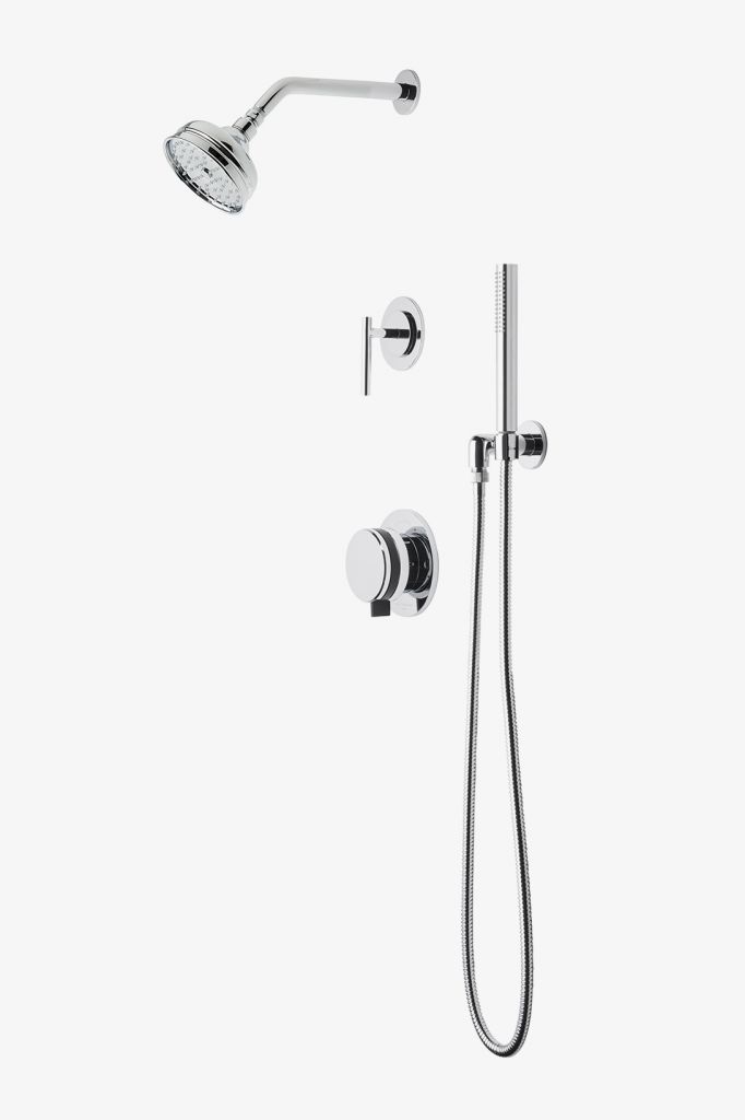 DBSP11 Душевая система с балансировкой давления в децибелах с 5-дюймовой розеткой для душа, ручным душем и переключающей ручкой Waterworks 