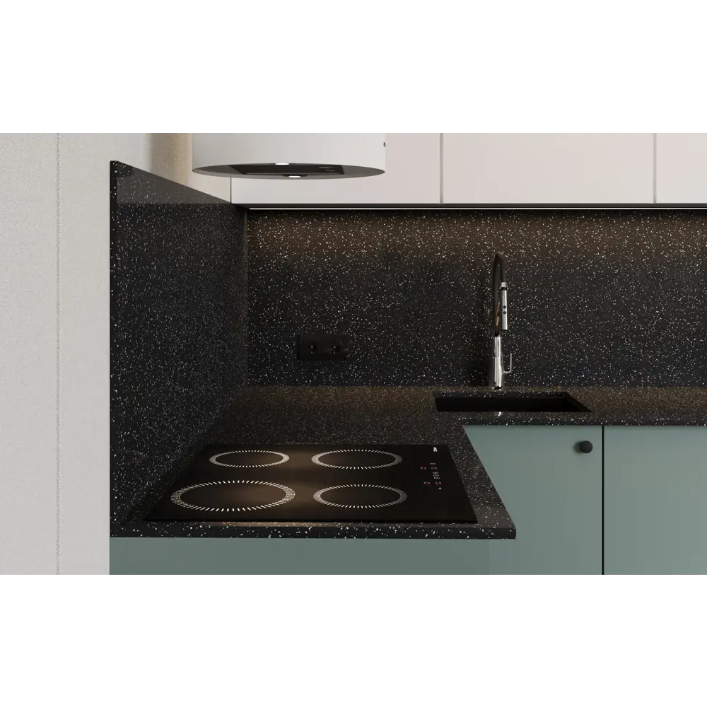 Столешница Найт 240x60x2 см искусственный камень цвет чёрный Santreyd STLM-2189252 - Вид №9