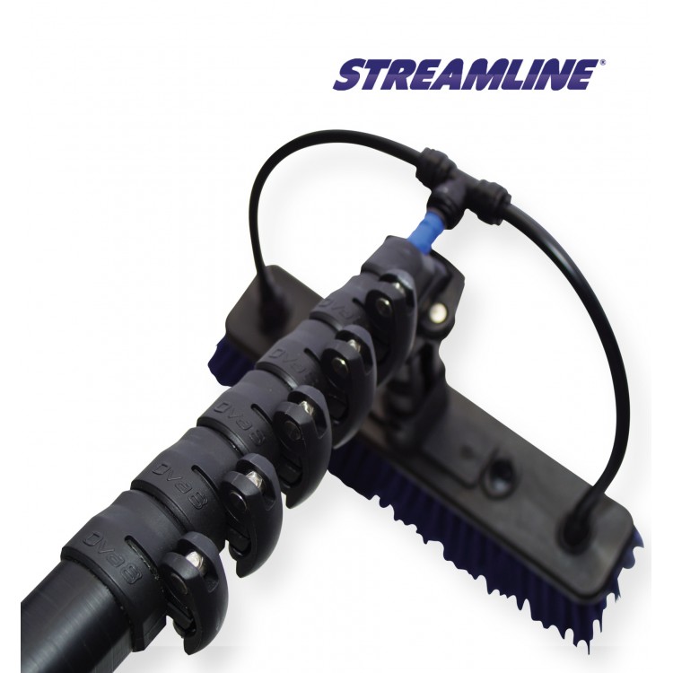 OV60-40-E STREAMLINE Карбоновая телескопическая штанга для высотной мойки фасадов и окон с внутренним шлангом с форсунками 18,2 м Модель OVA™ - телескопическая штанга с 10 секциями из 100% углеродного волокна, длина 18,2 м. вес 3,8 кг (мойка фасада до 7 э  - Вид №1