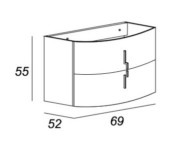 Мебель для ванной CEZARES STING 70 Bianco Lucido - Вид №6